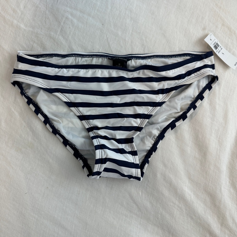 BNWT. Ann Taylor Navy and White Bikini Bottom